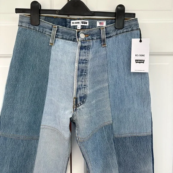 Re/Done Patchwork Amina Jeans in Indigo